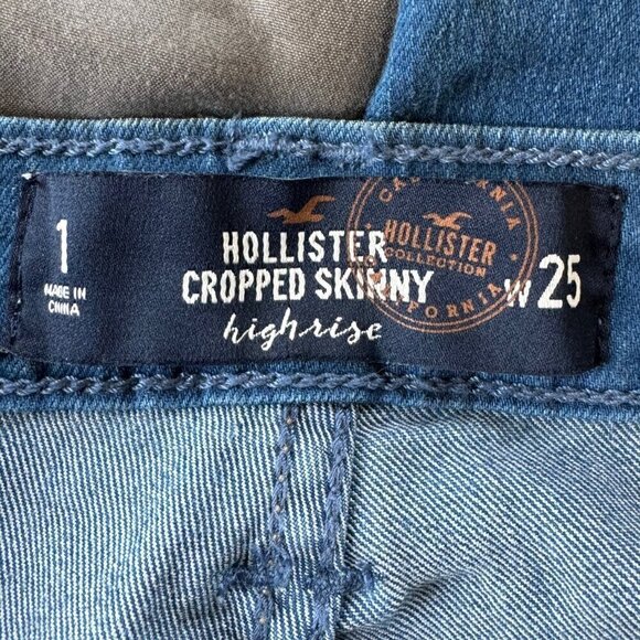 Hollister High Rise Super Skinny Jeans Size 1R Medium Blue Wash Distressed  * - Picture 6 of 8